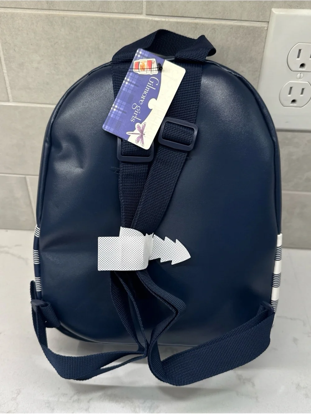 NWT Bioworld Gilmore Girls Navy & White Checkered Mini Backpack